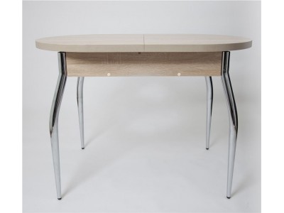 Стол Универсальный (ЛДСП 32 мм/Дуб сонома/кромка+царги дуб сонома/ноги хром Элегант)