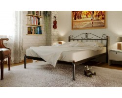 Кровать двуспальная "Розана" (140х200/металлическое основание) Черный