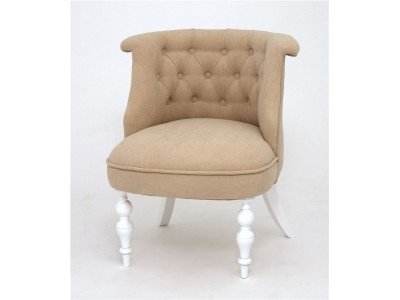 Кресло Бархат (эмаль белая / RS3 - бежевый)