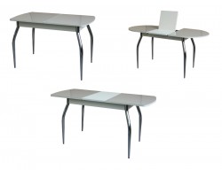 Стол НАДИА ПО стекло (бежевый)