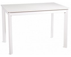 НЕЛЬСОН-110(155)х68, стол раздвижной со стеклом, Белый оптивайт/Белый