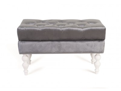 Банкетка Виктория (эмаль белая / 36 - голубовато-серый)