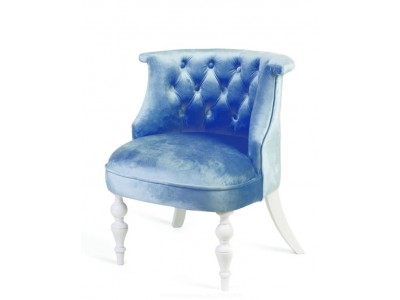 Кресло Бархат (эмаль белая / 9 - небесно-голубой)