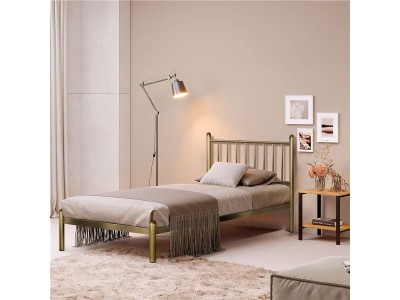 Кровать односпальная Арзу (90х200/металлическое основание с усилением) Бронзовый металлик