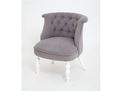 Кресло Бархат (эмаль белая / RS15 - серый)