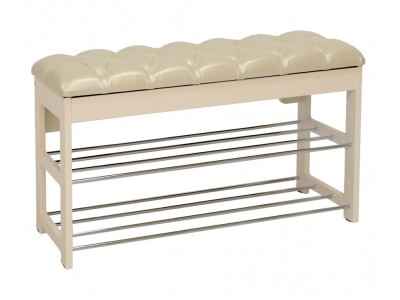 Банкетка "Грейс" (дуб шампань/ Oregon perl-106/ каретная стяжка) Ls