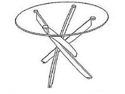 Стол круглый "Шип-32" ноги черные (пластикТерра графит 1426/ЛДСП 32 мм/кромка серый)