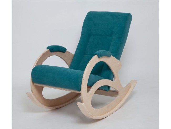 Кресло-качалка К-5 (беленый дуб / 29 - бирюзовый)