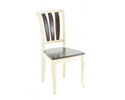 Стул жесткий "Кабриоль" (Тон 10 Слоновая кость/ Тон 7 Орех темный)