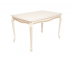 Стол "Кабриоль 120" раздвижной (1200х800 / Цвет дерева:Тон 10 Слоновая кость RAL 1015 + патина золото)