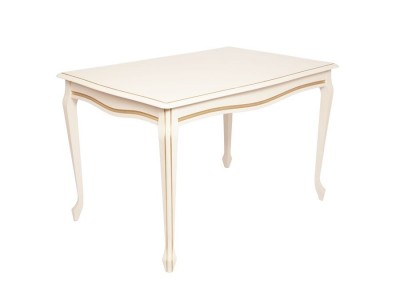 Стол "Кабриоль 120" раздвижной (1200х800 / Цвет дерева:Тон 10 Слоновая кость RAL 1015 + патина золото) Стол "Кабриоль 120" раздвижной (1200х800 / Цвет дерева:Тон 10 Слоновая кость RAL 1015 + патина золото)