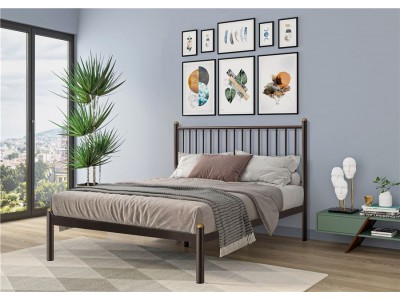 Кровать АРЗУ (160х200/металлическое основание с усилением) Коричневый бархат