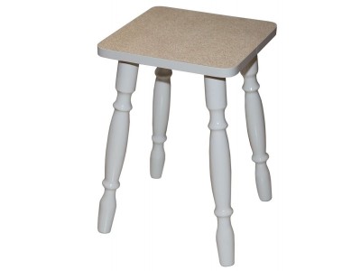 Табурет на деревянных ногах (1640 Песок/ноги Белый)