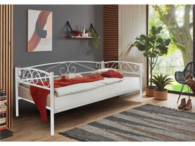 Кушетка Оптима Люкс (90х190/металлическое основание) Белый