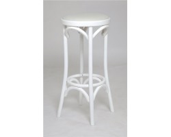 Табурет барный 750 Венский мягкий (белая эмаль, экокожа белая)