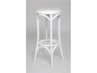 Табурет барный 750 Венский мягкий (белая эмаль, экокожа белая)