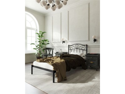 Кровать "Глэдис" без изножья (90х200/ноги металл/цвет Чёрный)