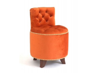 Пуф Chester VS-05 TOGAS круглый со спинкой (COL 56 терракотовый/ноги темный орех) велюр