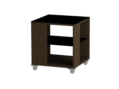 Стол журнальный 732 LS (Венге/Черное стекло)