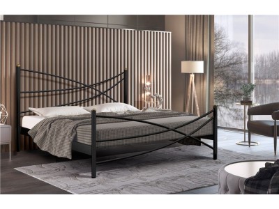 Кровать Лиана (140х200/металлическое основание) Черный