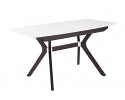 Стол Пекин (1400*820+400/цвет столешницы Белый/цвет ножек Венге)