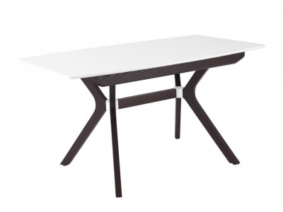 Стол Пекин (1400*820+400/цвет столешницы Белый/цвет ножек Венге)