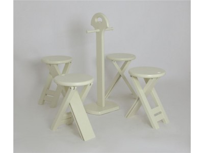 Комплект табуретов "Оливия" (стойка + 4 табурета) эмаль №11