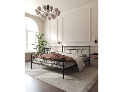 Кровать с изножьем "Франческа" (120х200/ноги металл/цвет Коричневый бархат)