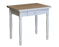 Стол обеденный ЛС-831 с ящиком (ЛДСП/Ясень шимо/ ноги Белые)