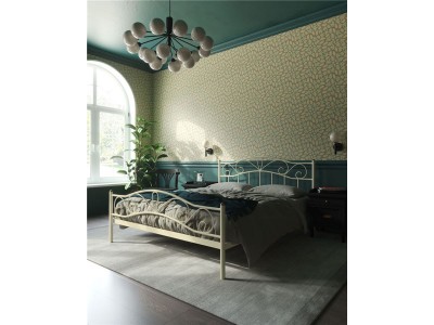 Кровать с изножьем "Глэдис" (120х200/ноги металл/цвет Бежевый)