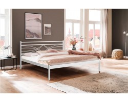 Кровать двуспальная Мираж 180х200 (металлическое основание/Белый)