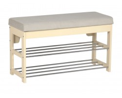 Банкетка "Грейс" (дуб шампань/ткань Verona Light Grey) Ls