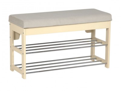 Банкетка "Грейс" (дуб шампань/ткань Verona Light Grey) Ls