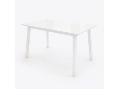 ТИРК стол раздвижной со стеклом 130(175)х80 см, Белый/Белый