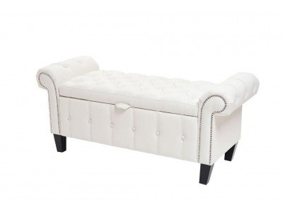 Пуф "Толедо" (Торокс) Белый кожзам