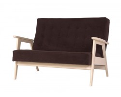 Диван двухместный РЕТРО (беленый дуб / RS 32 - коричневый)