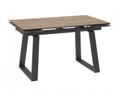 Стол раздвижной Alteza-140 (140+30+30x85/Дуб винтажный - Compact cer/Черный)