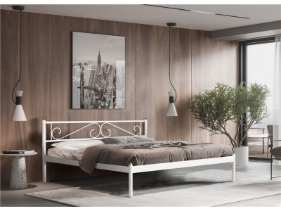Кровать ШАРМ (140х200/металлическое основание) Белый