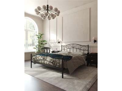 Кровать с изножьем "Глэдис" (180х200/ноги металл/цвет Черный)