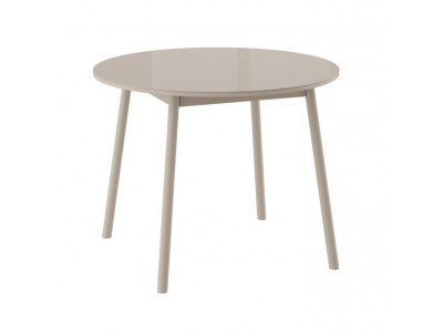 РАУНД стол круглый раздвижной со стеклом D100(137х100) см, Капучино/Капучино