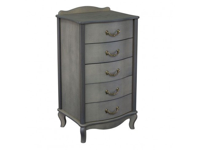 Комод Джульетта узкий (Серый ясень) 5 ящиков Ls