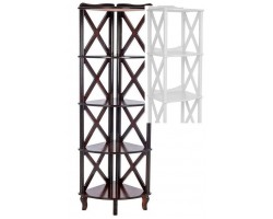 Этажерка-стеллаж угловая "Джульетта"-4 (молочный дуб) Вис