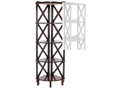 Этажерка-стеллаж угловая "Джульетта"-4 (молочный дуб) Вис Этажерка-стеллаж угловая "Джульетта"-4 (молочный дуб) Вис