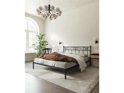 Кровать "Франческа" без изножья (140х200/ноги металл/цвет Черный)