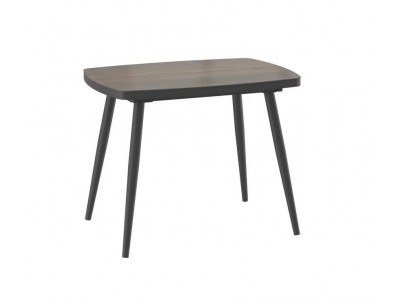 Стол раздвижной Tinto-100 (Дуб Винтажный compact cer/ Черный) 100х70(30)