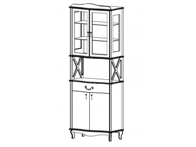 Шкаф- витрина двухдверная "Джульетта" (орех) Ls Шкаф- витрина двухдверная "Джульетта" (орех) Ls