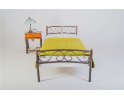 Кровать односпальная Валерия с изножьем (90х200/металлическое основание) Белый