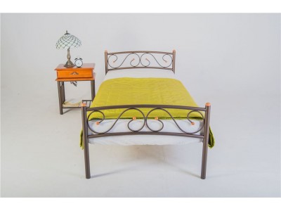 Кровать односпальная Валерия с изножьем (90х200/металлическое основание) Белый Кровать односпальная Валерия с изножьем (90х200/металлическое основание) Белый