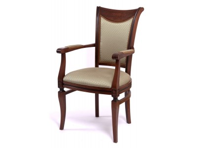 Кресло "Милорд №11-S" (Темный орех + патина/ткань Luiza com NEFRIT)
