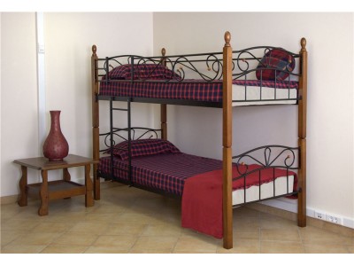 Двухъярусная кровать Глэдис - DD (90х200) Темный орех/черный металл